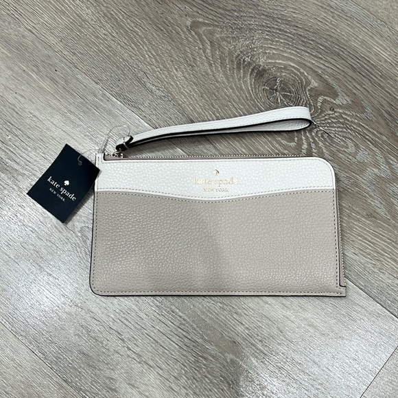 Kate Spade Lucy Colorblock Pebbled Leather Medium L-Zip Wristlet - Picture 4 of 8